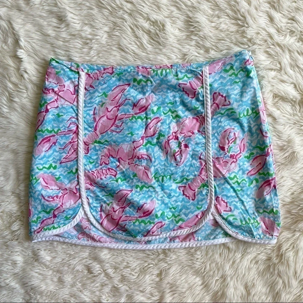 Lilly Pulitzer skirt skort cala in lobstah roll mini colorful blue pink 0